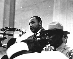 Martin Luther King, Jr., delivering his 'I Have a Dream' speech from the steps of Lincoln Memorial. (photo: National Park Service)